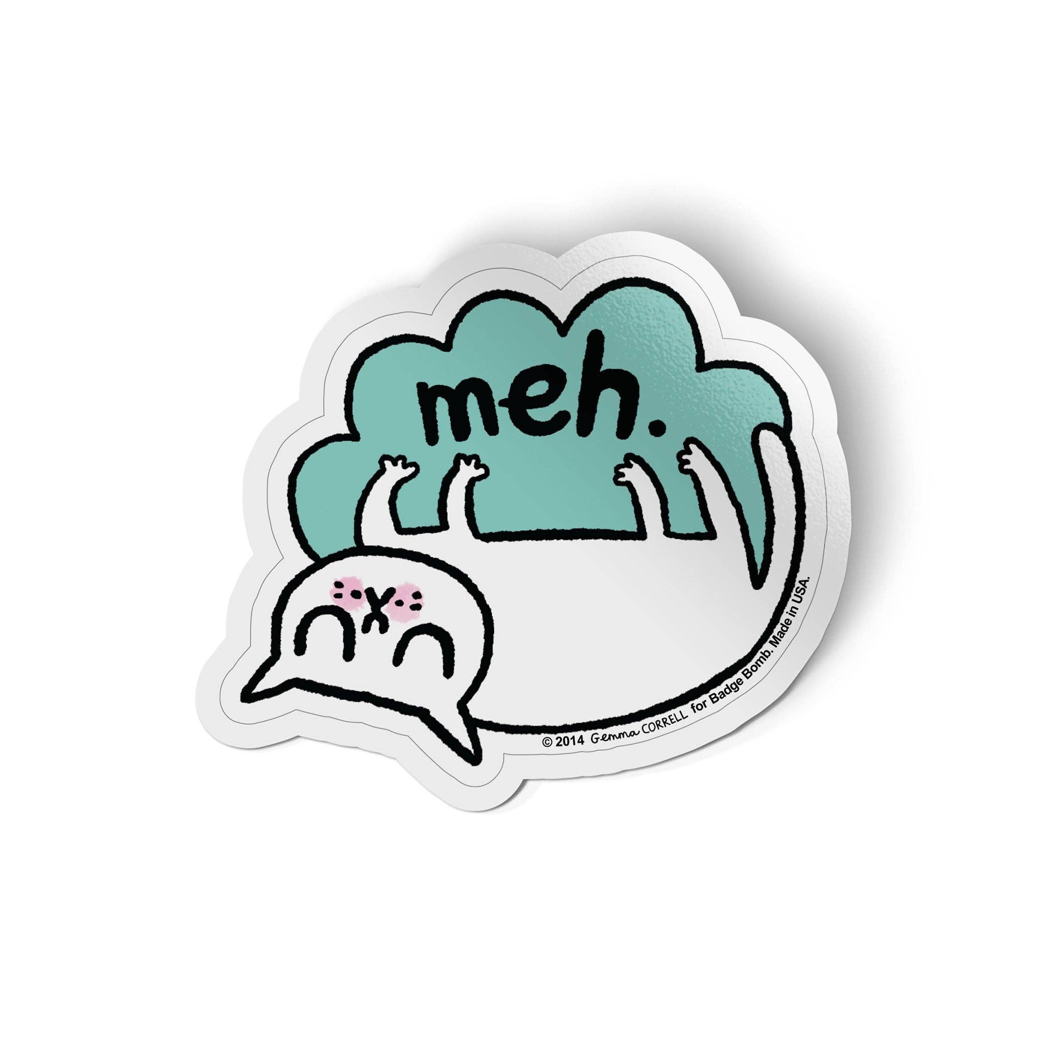 Badge Bomb - Wholesale Sticker - Meh Cat Sticker