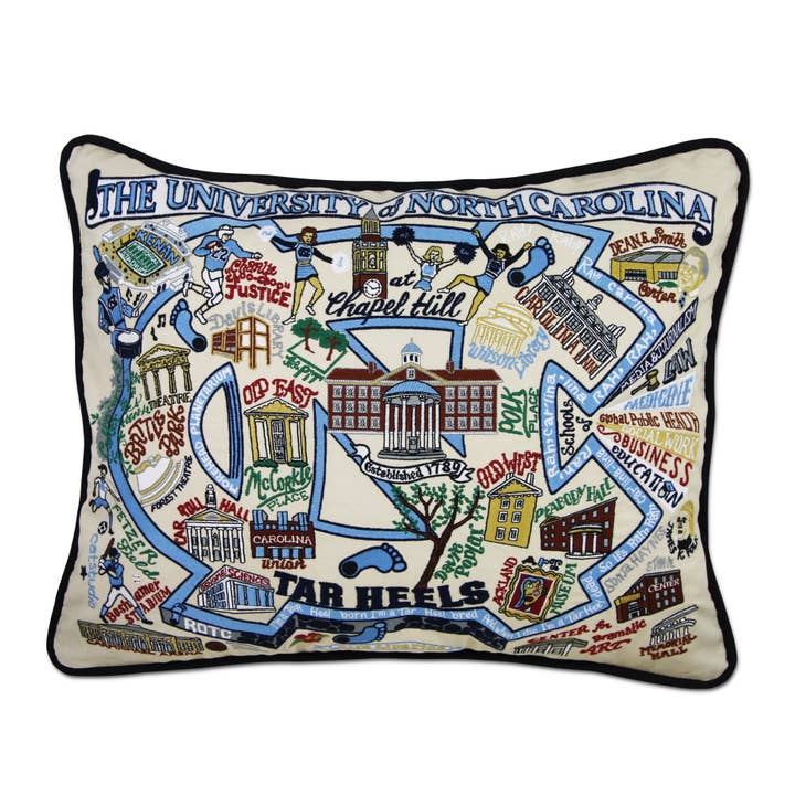 North Carolina, University of Collegiate Embroidered Pillow for wholesale by catstudio