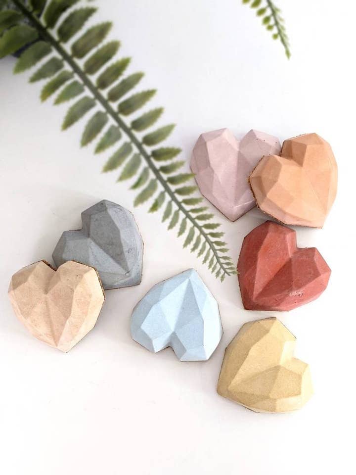 Geo Concrete Heart Anniversary Present Wedding Favour for wholesale by Ko-LAB Concrete
