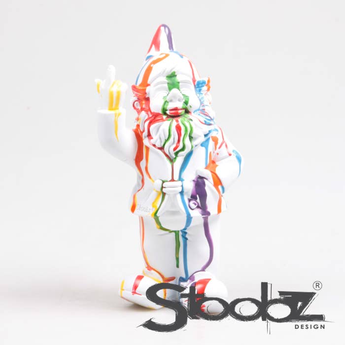 Imhof & Stevens BV - Wholesale Garden Gnome - STOOBZ DESIGN LEPRECHAUN F*CK YOU (MIDDLE FINGER) 16X12X32 CM
