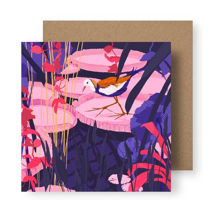 Jacana At Dusk Greeting Card for wholesale by Rosie Reiter