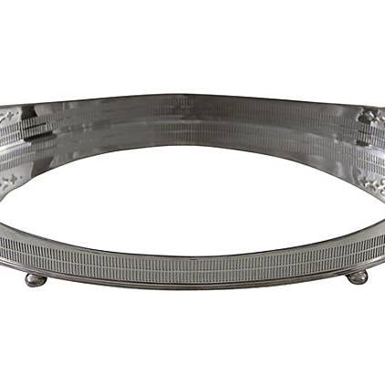 Engelse ovale galerijbak met gaatjes van 22 „x 14", zilveren plaat c. 1870. ARTIKELNUMMER: AN519. voor wholesale door Corbell Silver