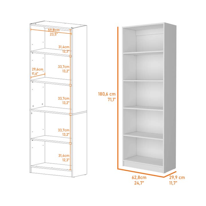 TuHome Concept - Wholesale Bookcase - Tall Bookcase 4R Home with 5 shelves Home13