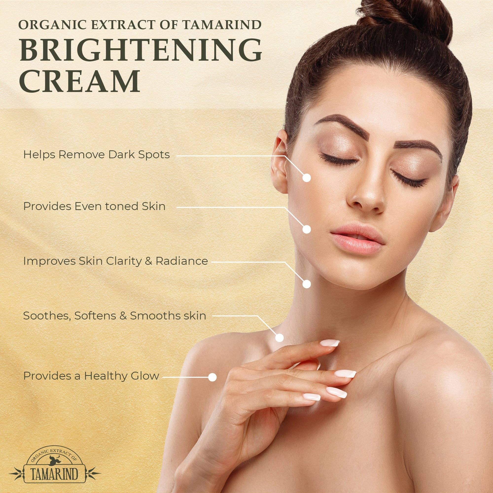 Mitchell Brands - Wholesale Facial Moisturizer - Organic Extract of Tamarind Brightening Cream Tube - 50g / 12