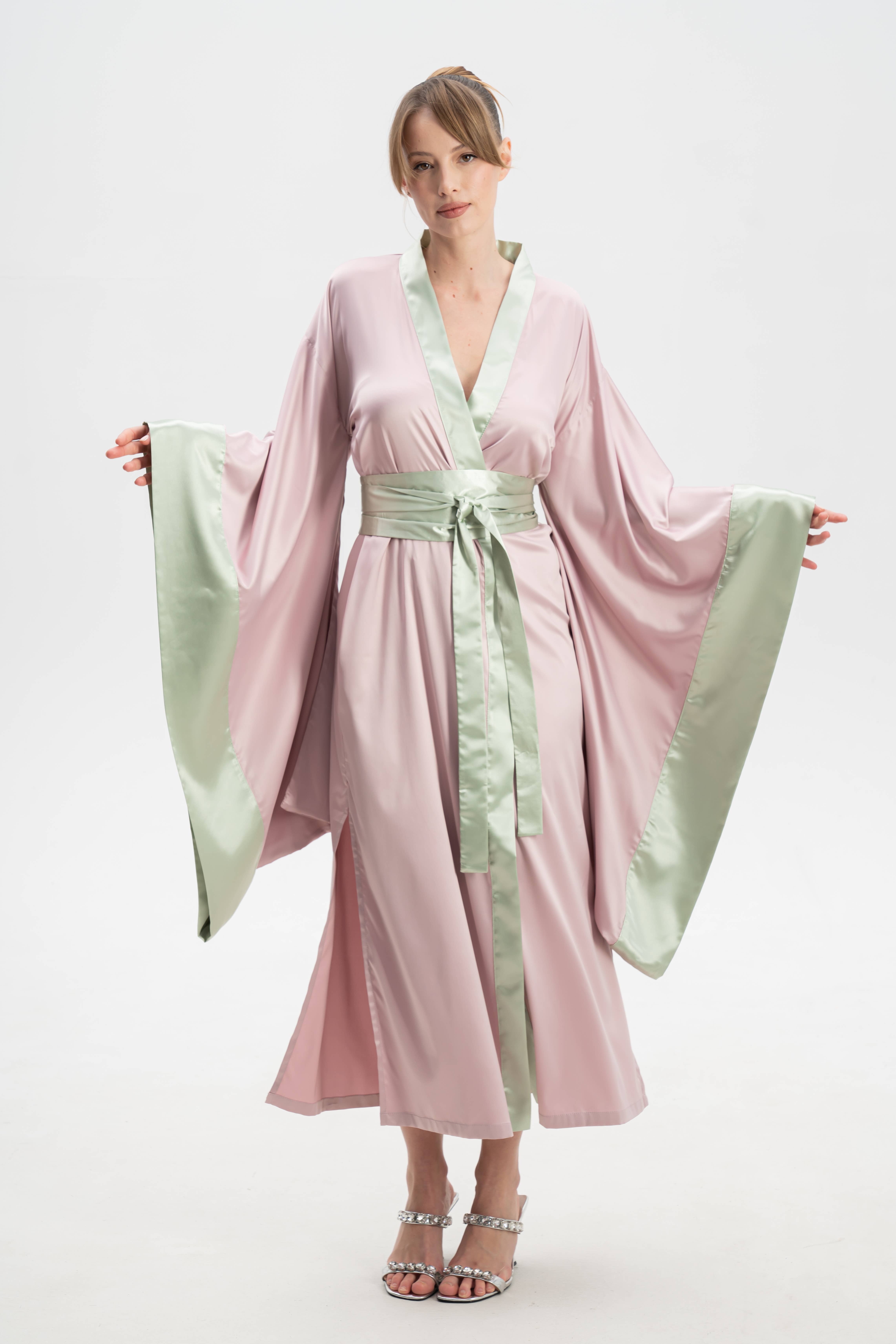 IDENTITY LINGERIE – wholesale Robe – Women's – Silk Satin Robe Kimono Long Bridal Dressing Gown for Women7