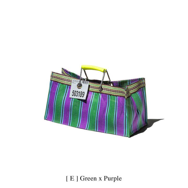 Puebco - Wholesale Grocery/Shopping Bag - RECYCLED PLASTIC STRIPE BAG - Wide