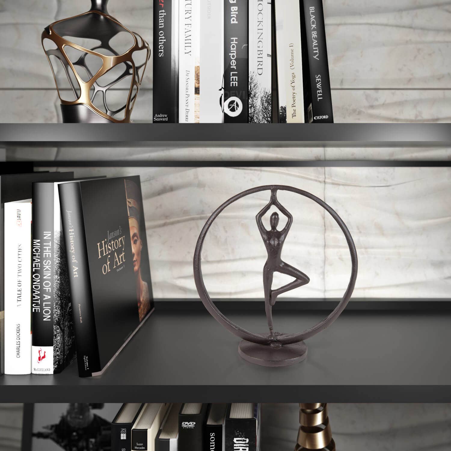 Danya B - Wholesale Sculpture - Yoga Tree Circle Cast Iron Sculpture6