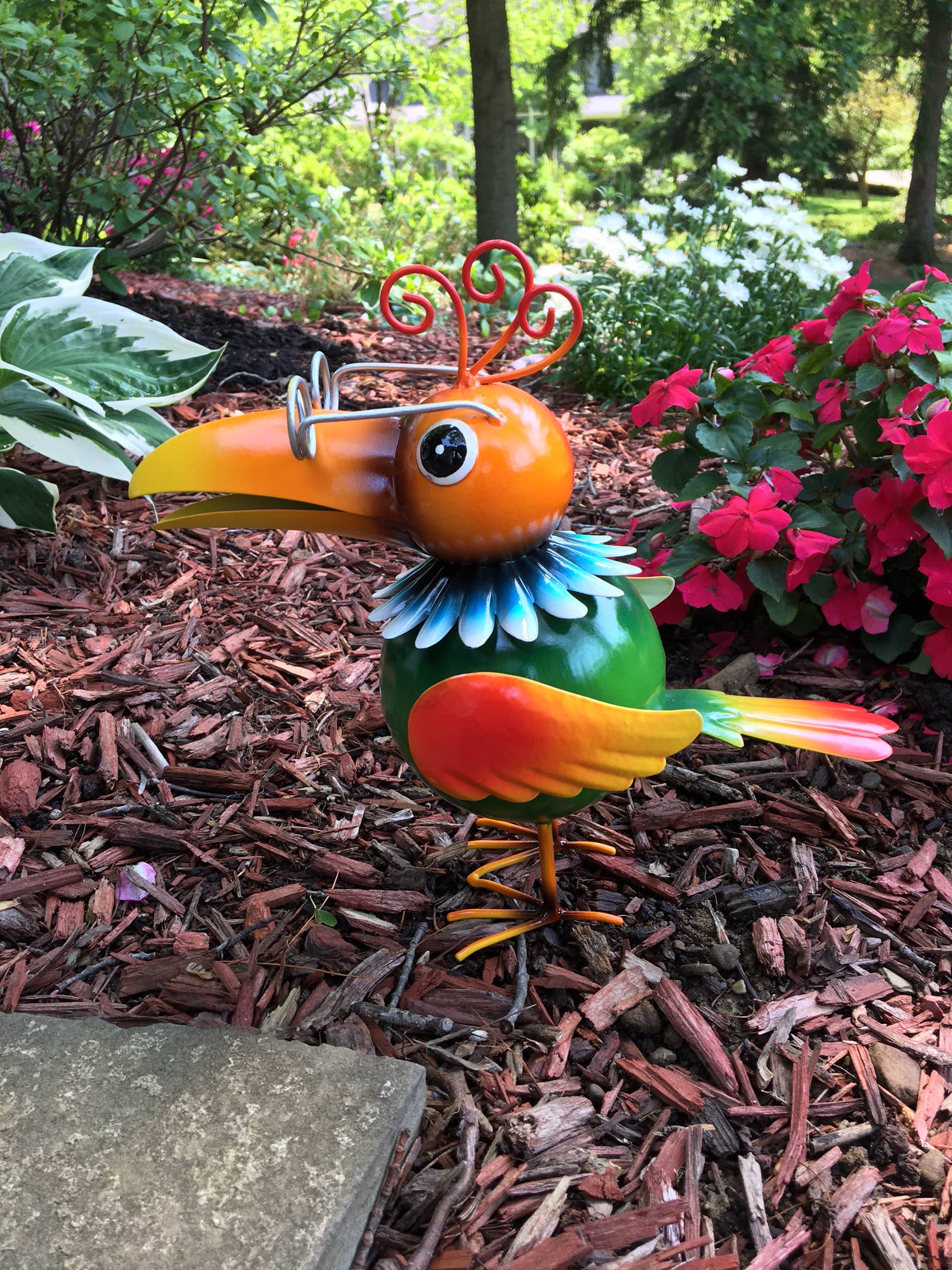 Santa’s Workshop Inc. - Wholesale Outdoor Ornament/Decor - 9.5" Iron Green Porch Bird1