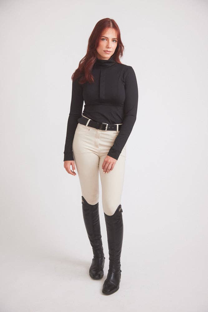 Solid Citizen Equestrian - Wholesale T-Shirt - Women's - Haley | UV Base-layer | Riding top | Turtleneck Sun-shirt | Black14