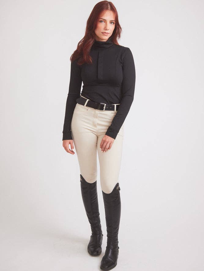 Solid Citizen Equestrian - Wholesale T-Shirt - Women's - Haley | UV Base-layer | Riding top | Turtleneck Sun-shirt | Black14