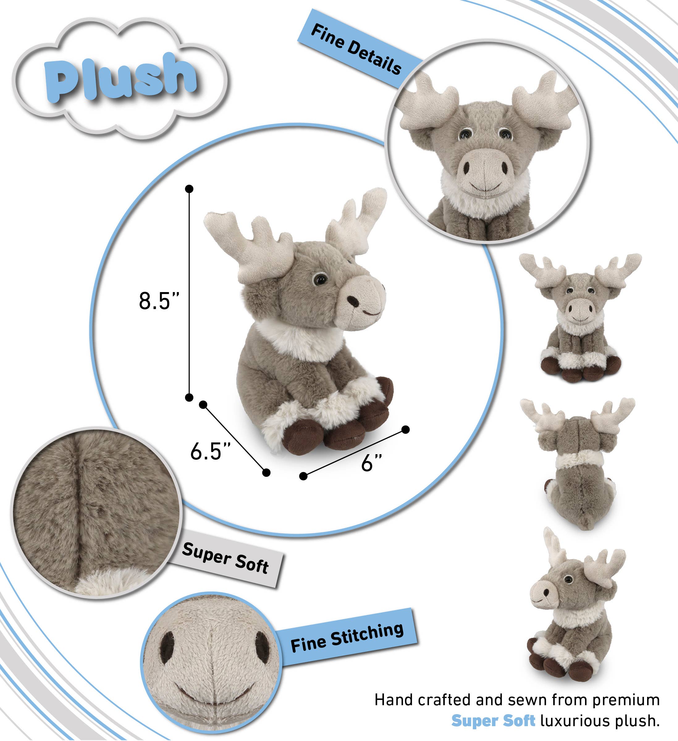 Cota Global – wholesale Stuffed/plush toy – Kids & baby – Super-Soft Plush - Squat Reindeer 8.5"2
