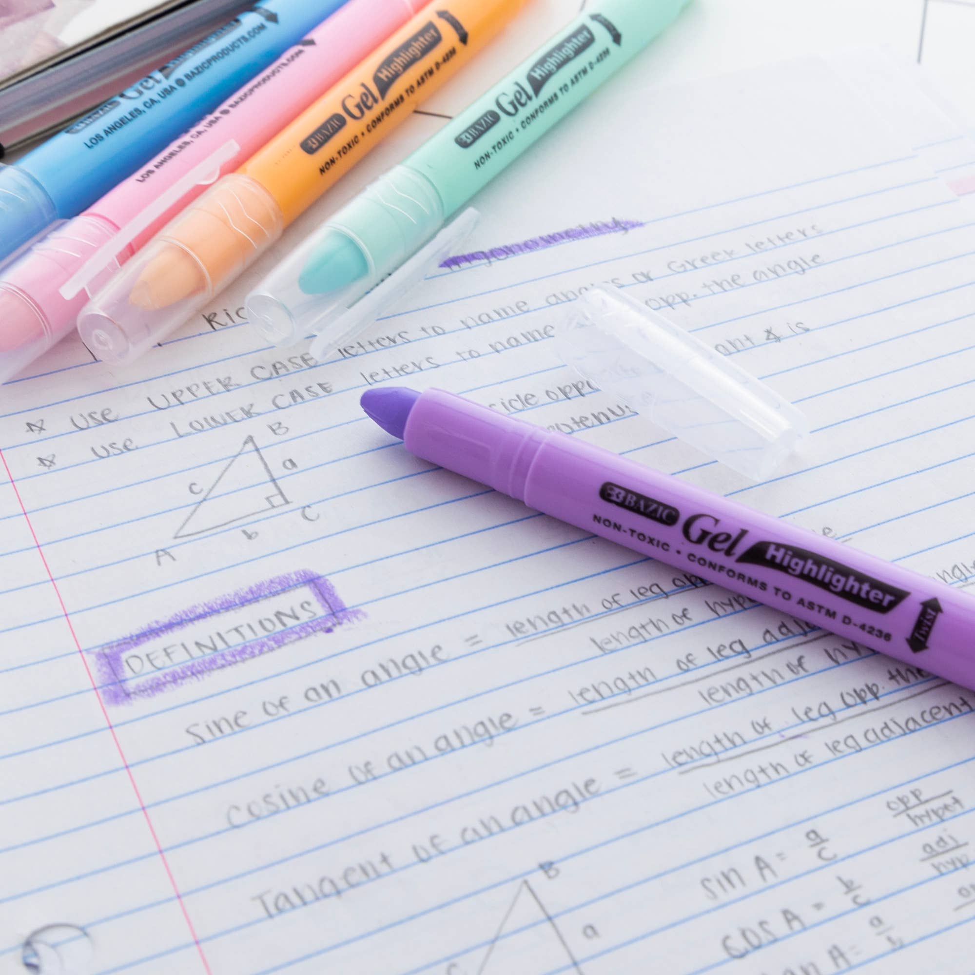 BAZIC Products - Wholesale Highlighter - Gel Bible Highlighter 5 Pastel Color5