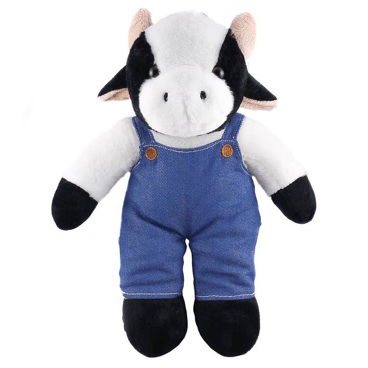 12″ & 8″ Plush Animal in Custom Jeans Overall | Custom Plush for wholesale by Plushland