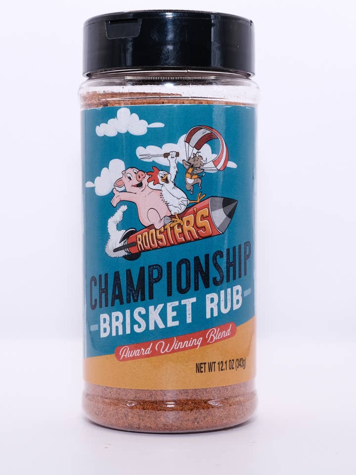 Mélange d'épices pour poitrine de bœuf de championnat de Rooster - 8-50010-36506-0 pour la vente par Rooster's Championship Seasoning & Sauce