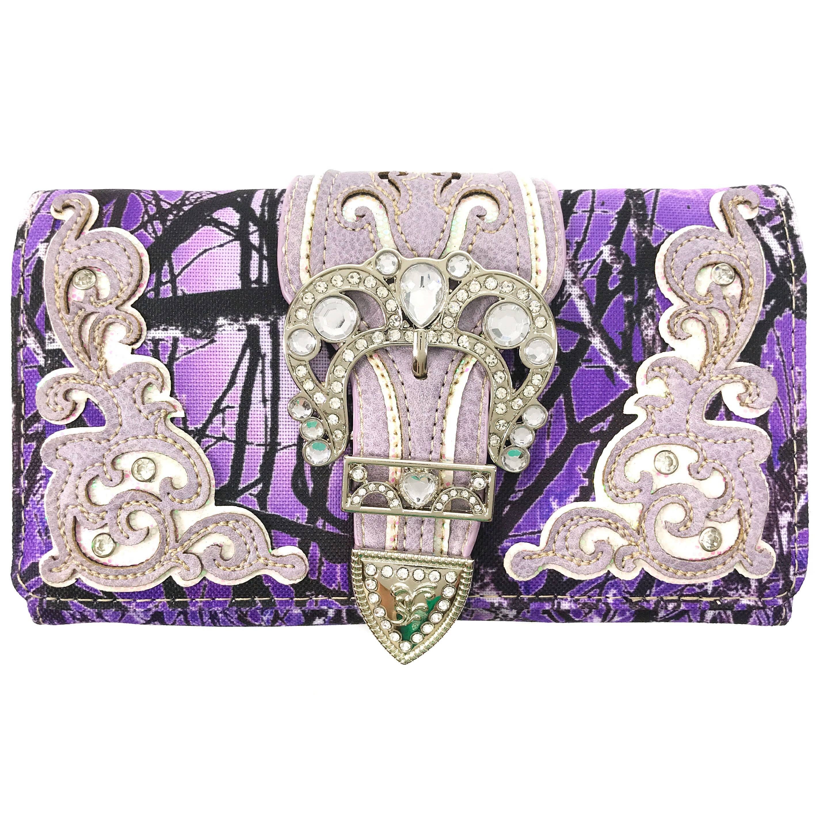 Lunar Deer – wholesale Plånbok - Dam – Rhinestone Buckle Branch Kamouflage Crossbody-plånbok för kvinnor3