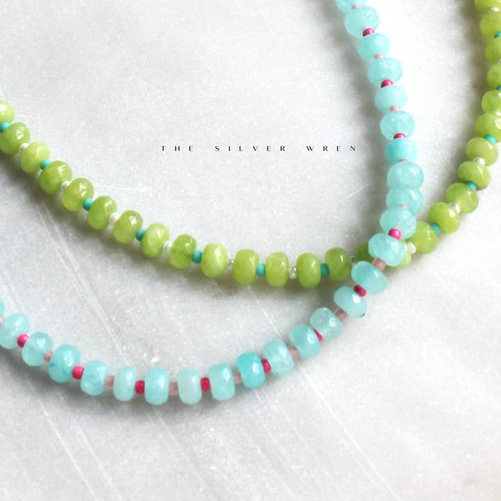 Islands Stone Candy Beaded Necklace, Trendy Colorful Beads for wholesale by The Silver Wren