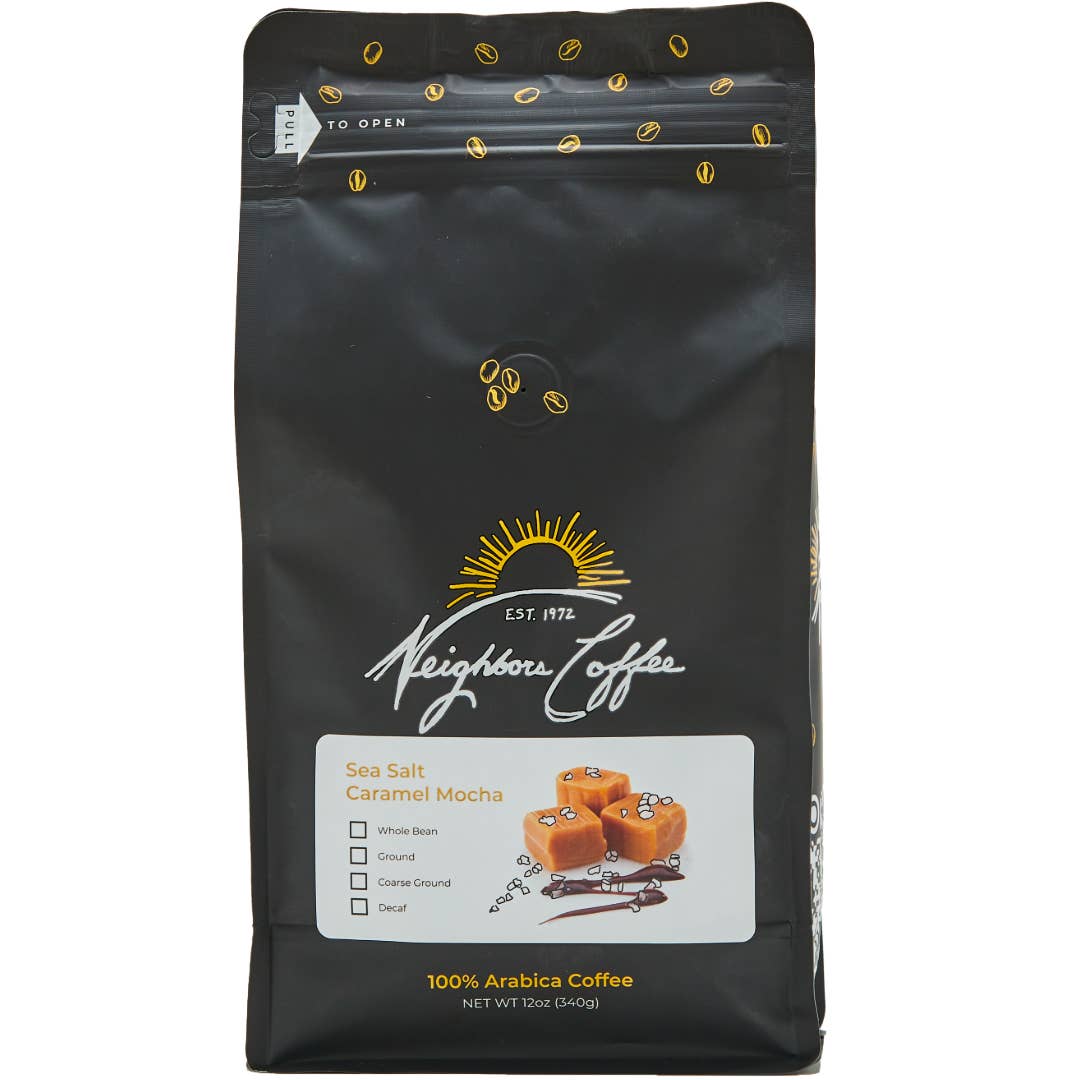 Neighbors Coffee - Gourmet Market - Wholesale Ground Coffee - Sea Salt Caramel Mocha Coffee - 12oz. Ground0