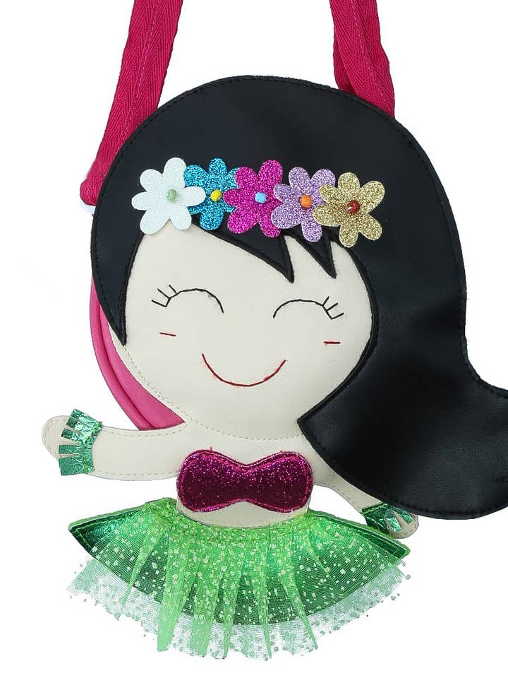 Kids Aloha Hawaiian Girl Crossbody Bag - Multi for wholesale by Lily and Momo