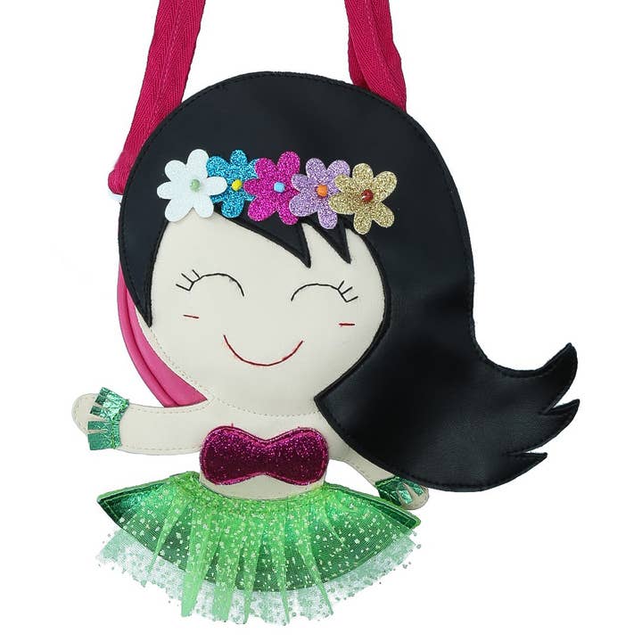 Lily and Momo - Wholesale Crossbody Bag - Kids - Kids Aloha Hawaiian Girl Crossbody Bag - Multi0