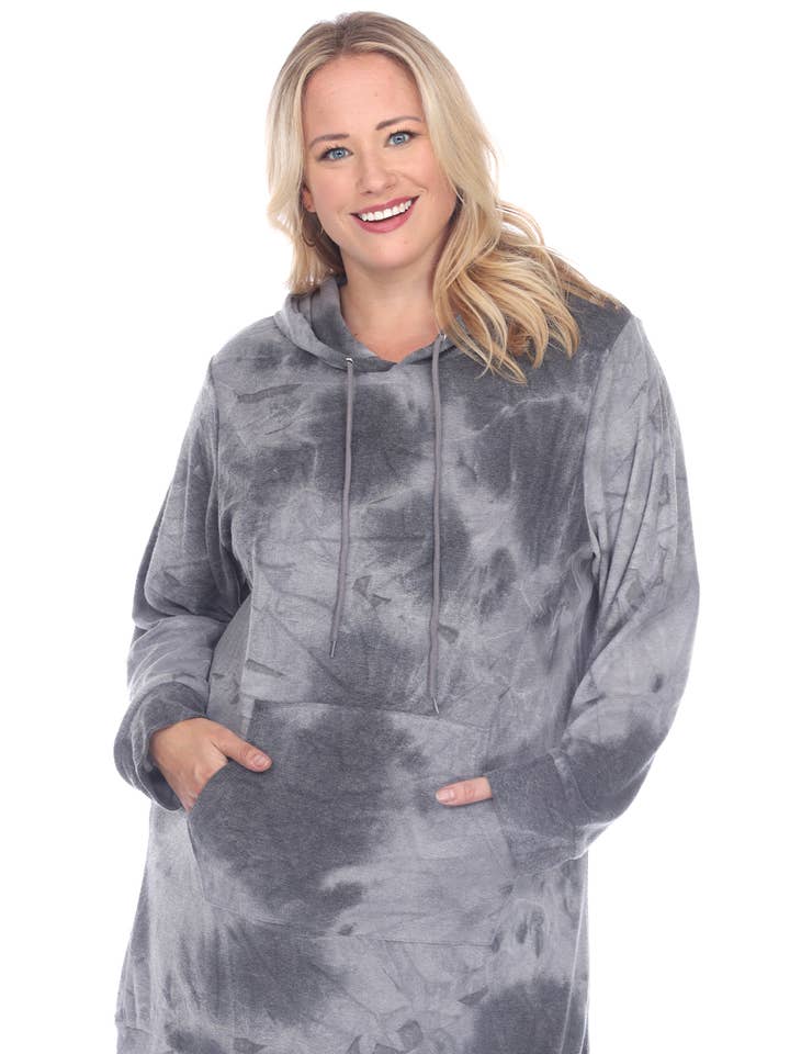 WHITE MARK - Vendita all'ingrosso Vestito - Donna - Plus Hoodie - Vestito in felpa con cappuccio0