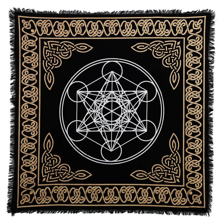 Alter Tarot Spiritual Metatron's Cube Altar Cloth – Square for wholesale by Lungta Imports
