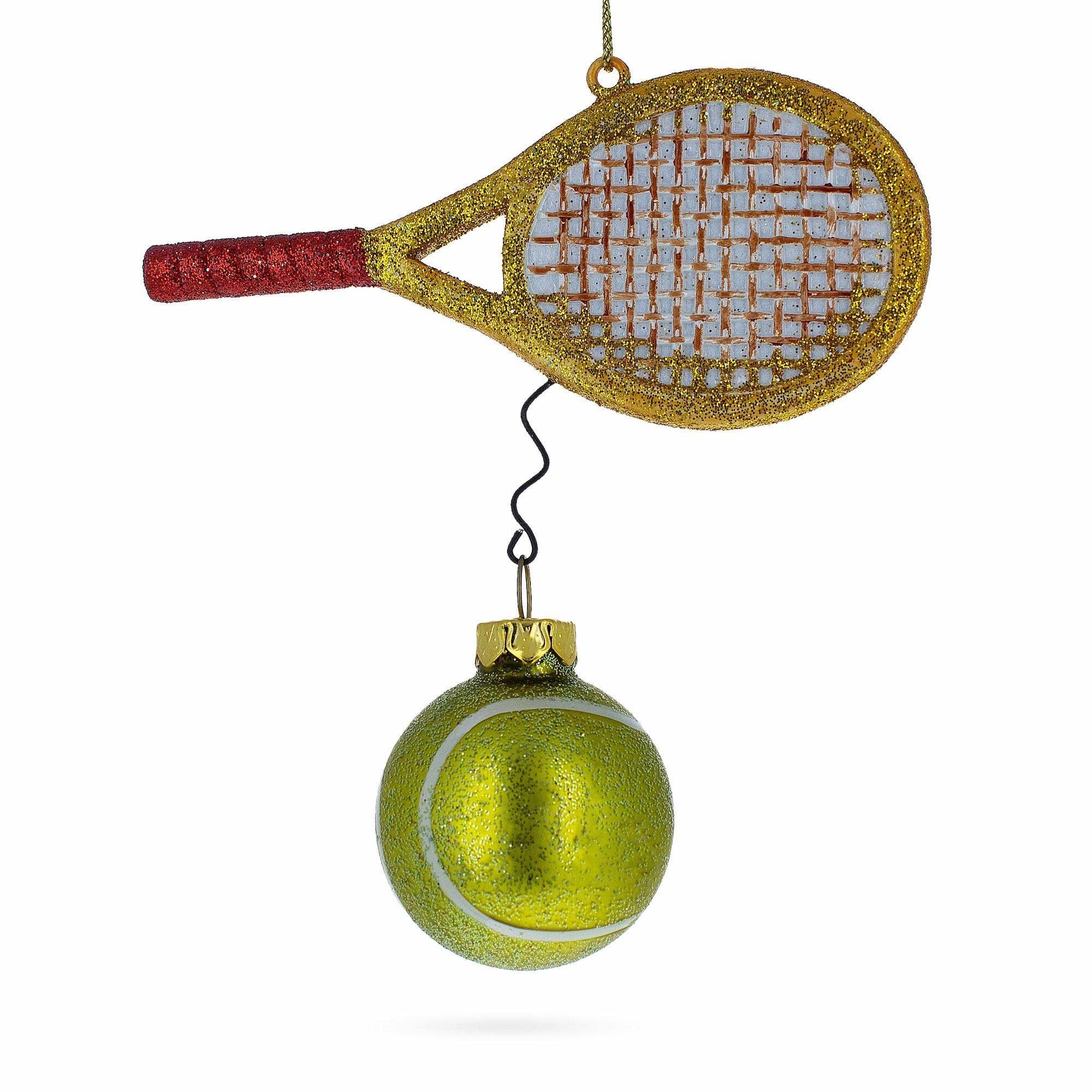 BestPysanky - Wholesale Ornament - Tennis Racket and Ball Glass Christmas Ornament0