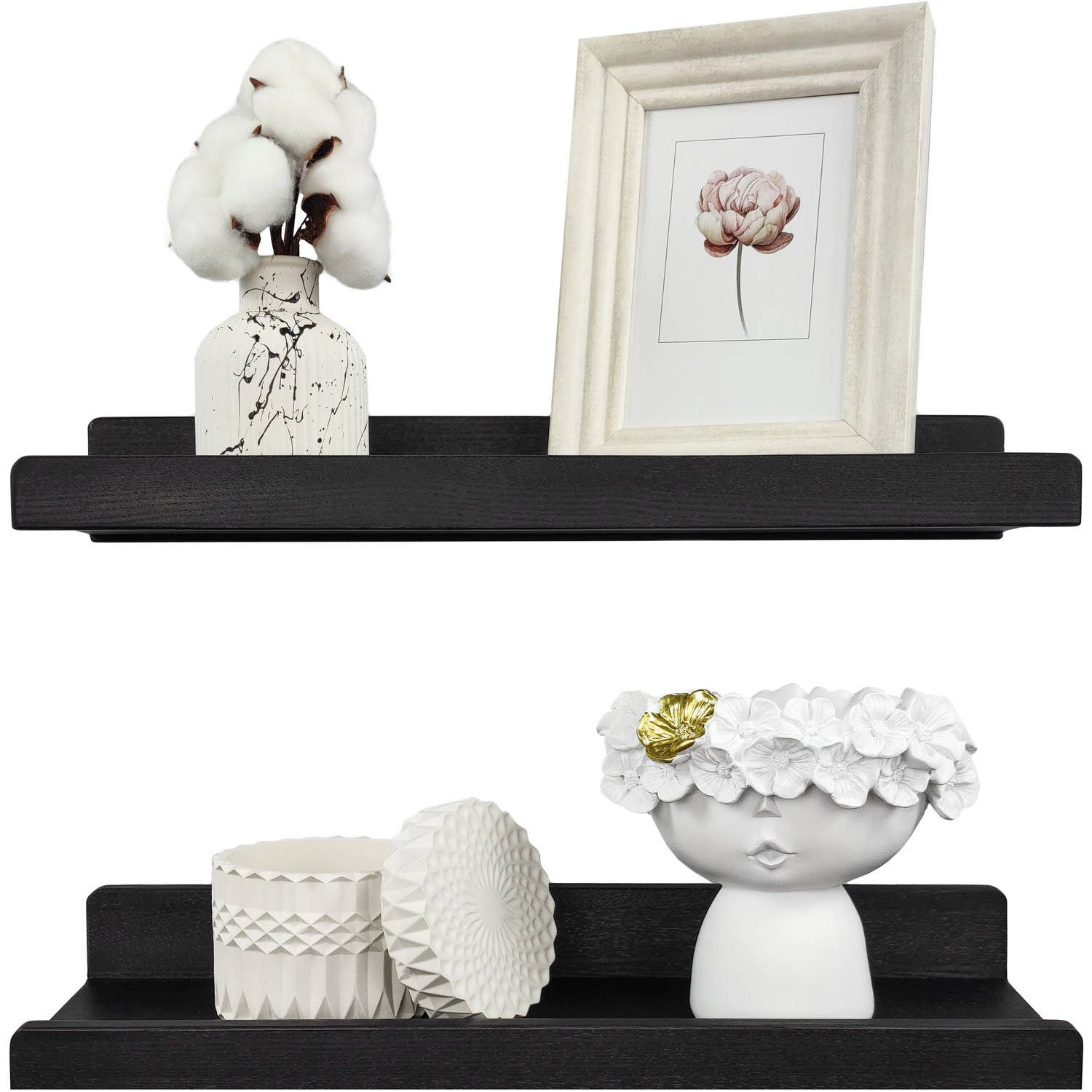 Wood Wedge - Vente Étagères murales - Étagère murale flottante en bois avec rebord, étagère d'exposition 40 cm19