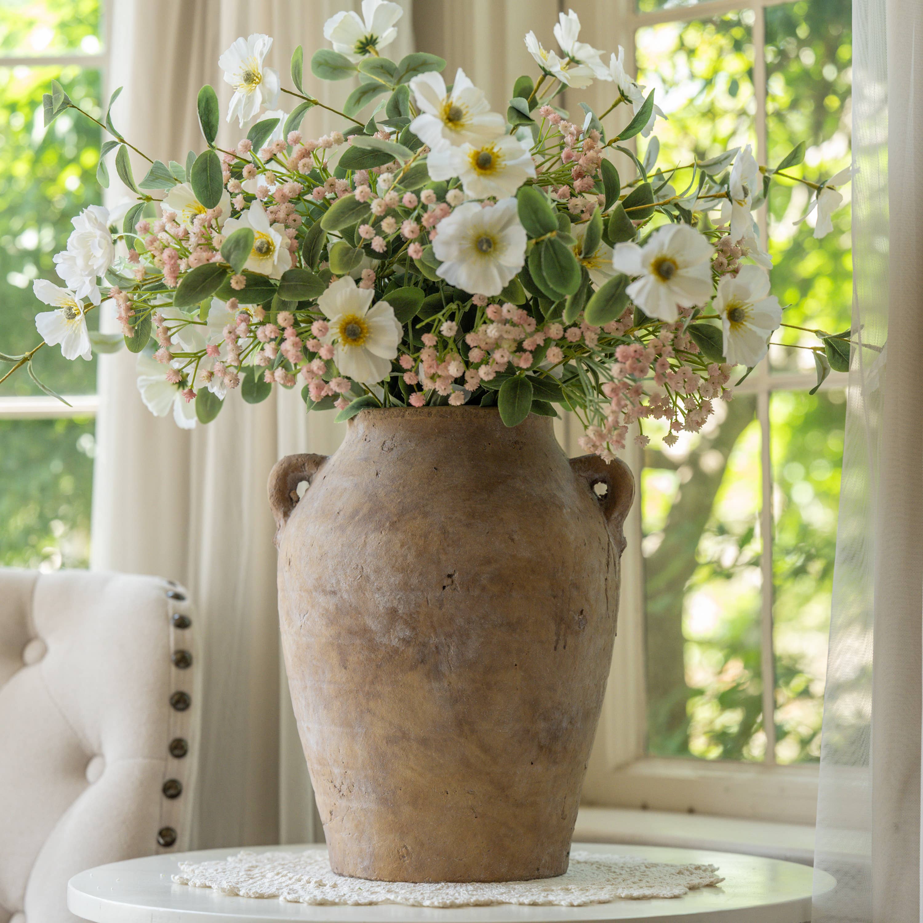 Ragon House - Wholesale Urn - 13" VINTAGE CLAY TERRACOTTA URN W/ HANDLES0