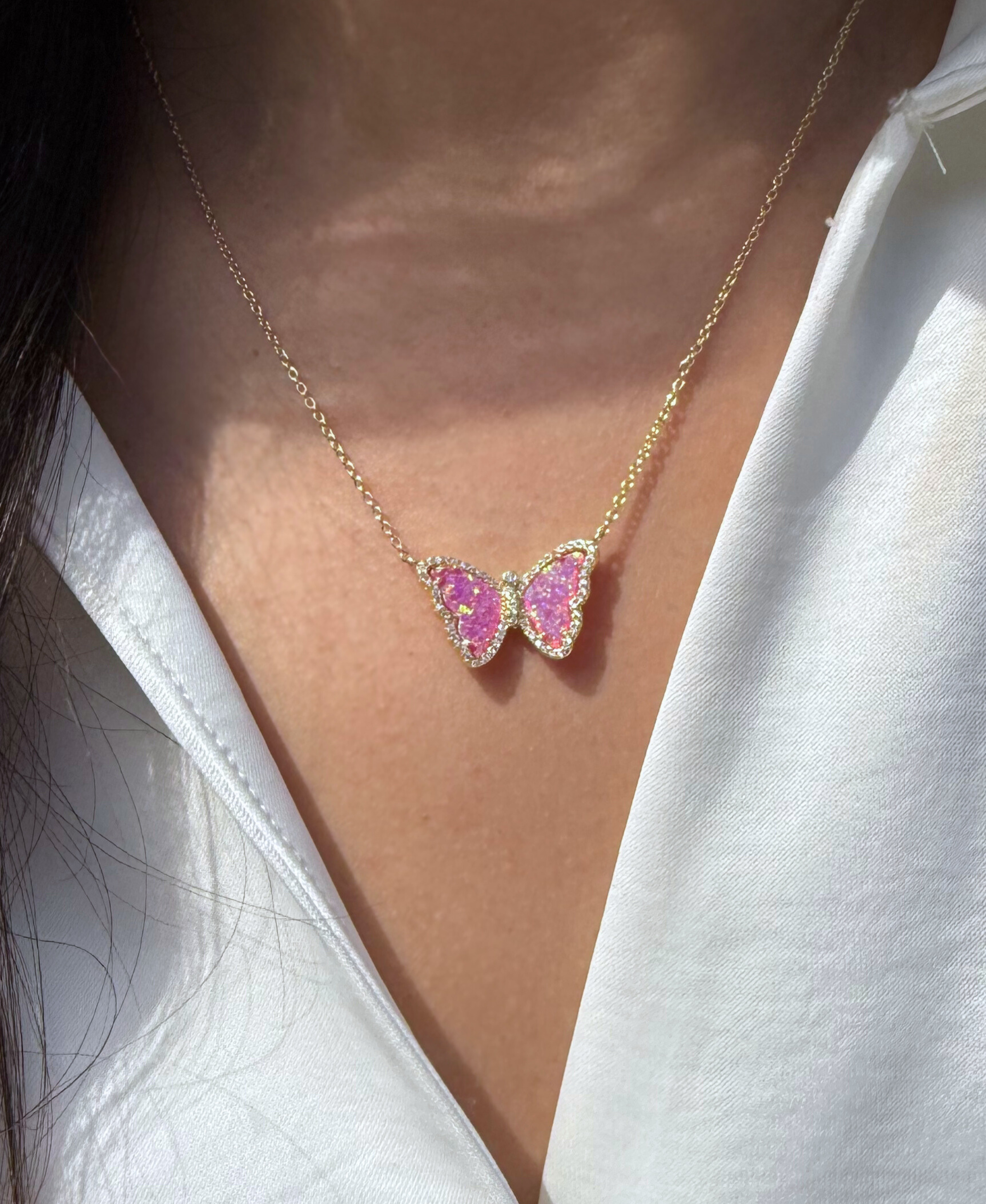 Kamaria Jewelry - Wholesale Pendant/Charm Necklace - Opal Butterfly Necklace With Crystals41