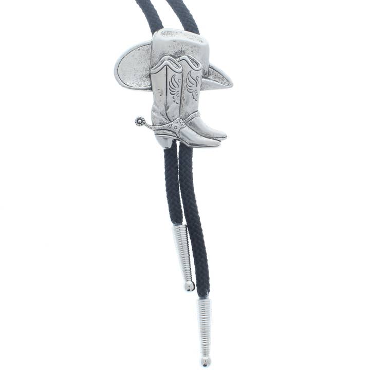 Cordon Boot Bolo avec embouts argentés pour la vente par HHH Designs