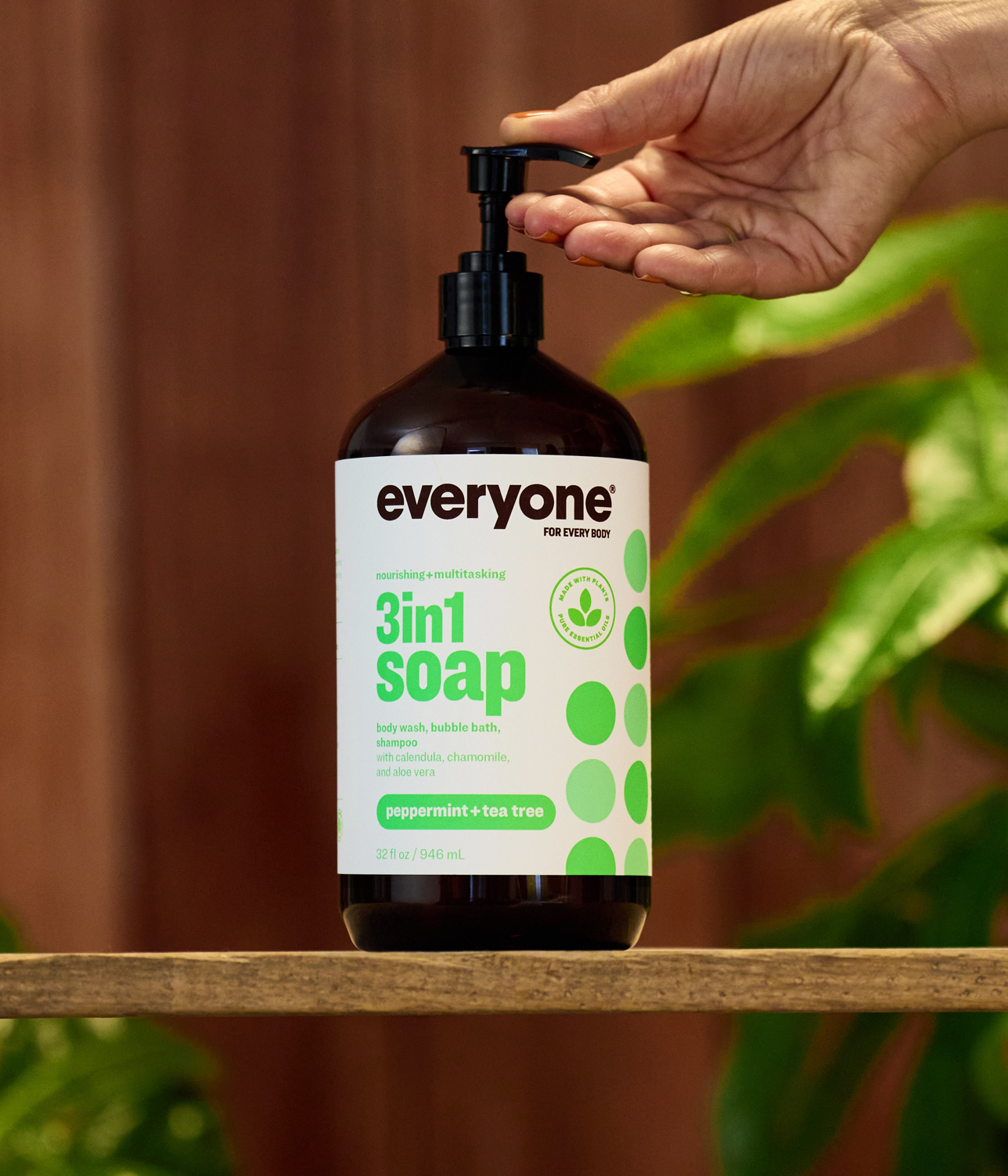 EO + Everyone - Wholesale 2-in-1 Shampoo & Body Wash - Peppermint + Tea Tree 3in1 Soap 32 oz Case Pack of 62