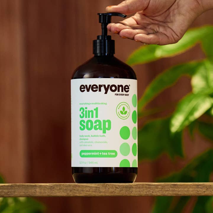 EO + Everyone - Wholesale 2-in-1 Shampoo & Body Wash - Peppermint + Tea Tree 3in1 Soap 32 oz Case Pack of 62