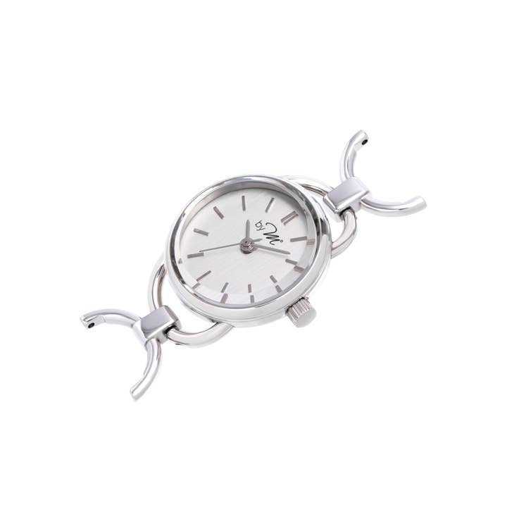 by M degrees - Wholesale Wrist Watch - Women's - 80s Vintage Style Women's Silver Watch Black Leather Strap7