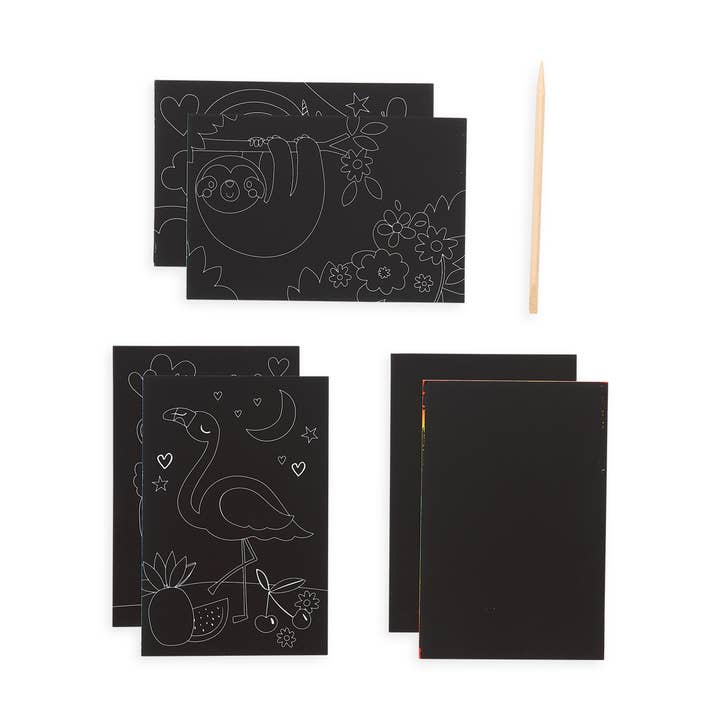 OOLY - Wholesale DIY Craft Kit - Kids - Mini Scratch & Scribble Art Kit: Funtastic Friends