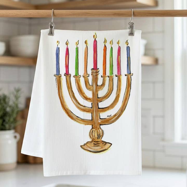 Hanukkah Kitchen Towel for wholesale by Pamela Cassidy Designs