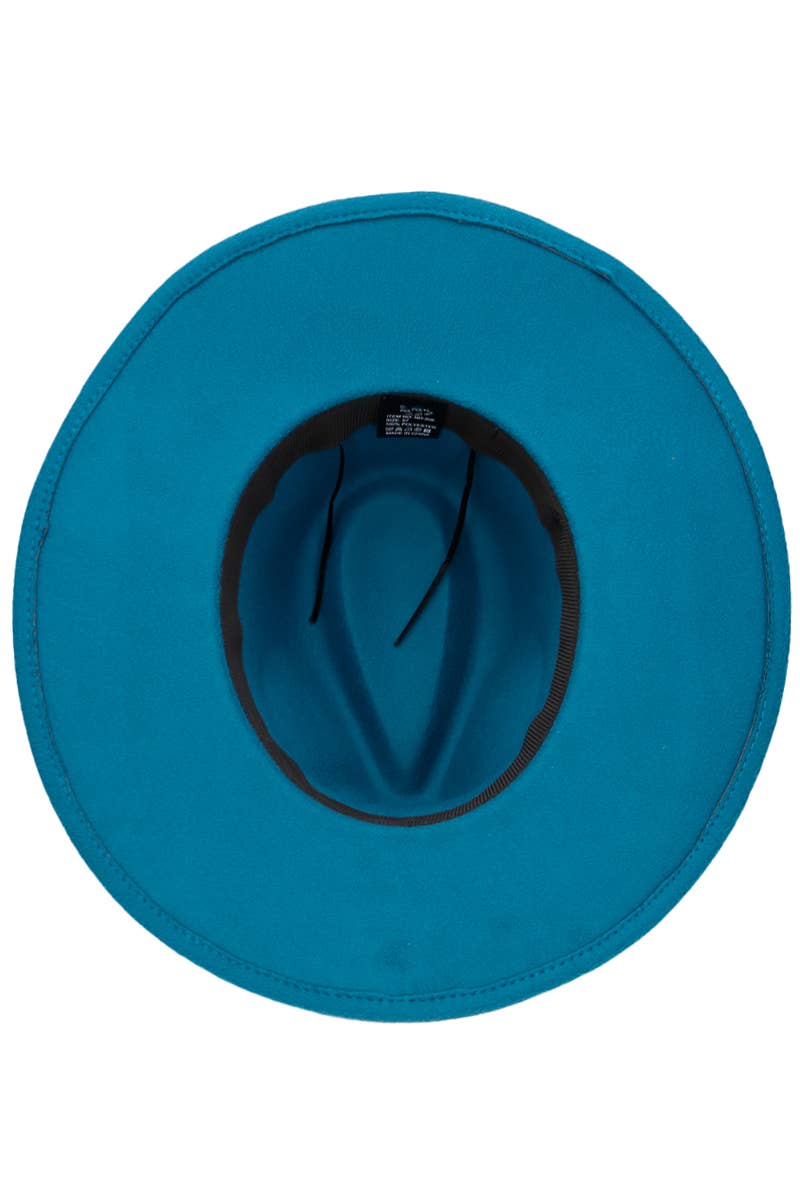 Cap Zone – Fedora - Mulher por atacado – Chapéu Rancher de Feltro com Aba Larga e Corrente Cubana Dourada em Couro Vegano20