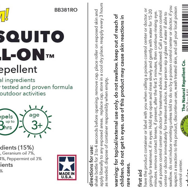 Bug Bam! - Vendita all'ingrosso Repellenti per insetti - All Natural Mosquito Roll-On™ 90 ml