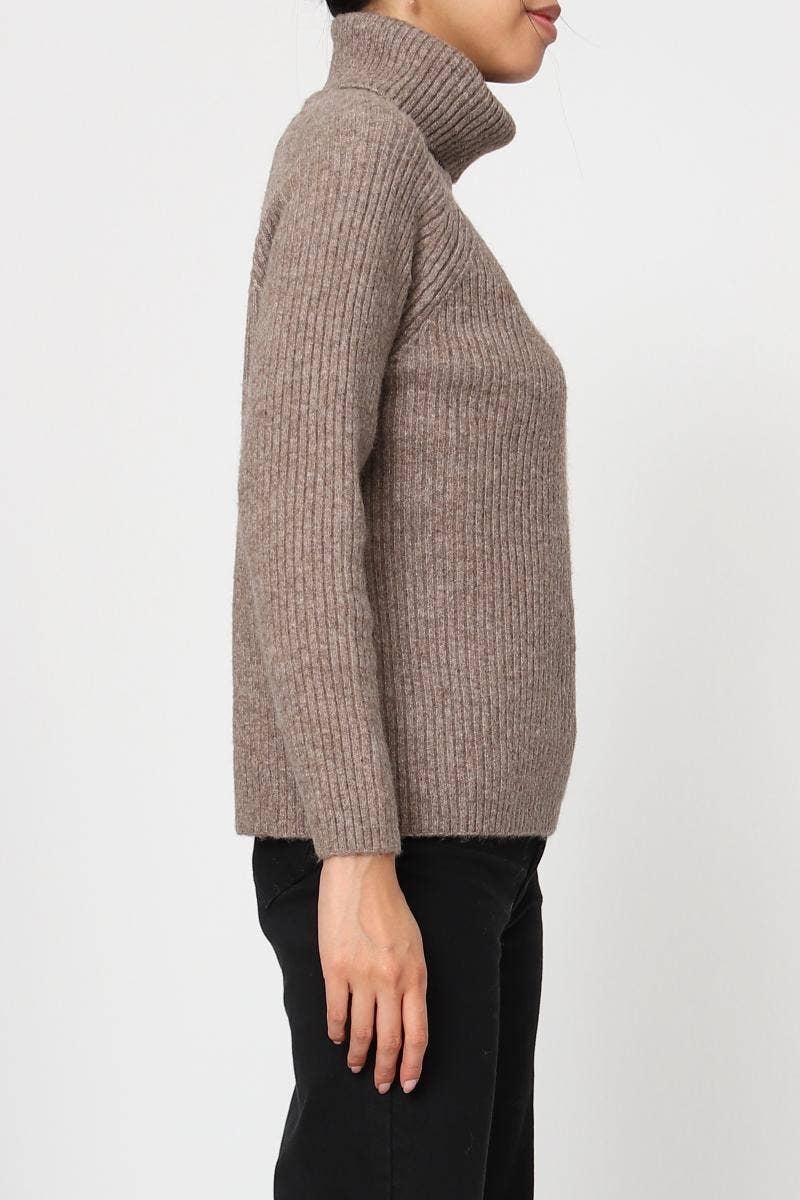 DIX-ONZE - Vente Pull en maille – femme - Pull Maille Côtelée – Col Roulé & Manches Longues25