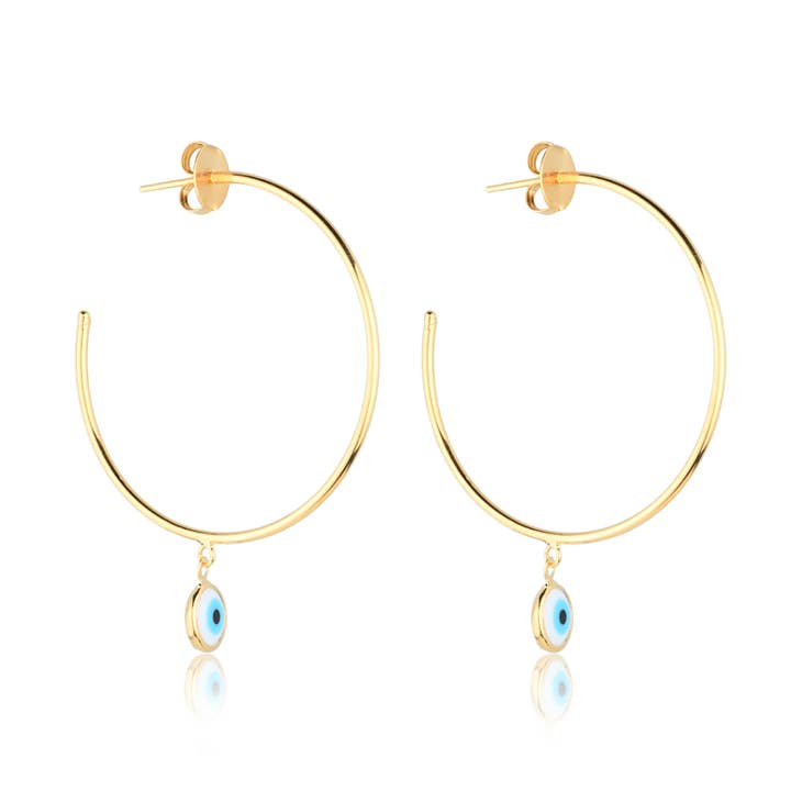 Evil Eye Hoop grande dorato per la vendita all'ingrosso da parte di House12