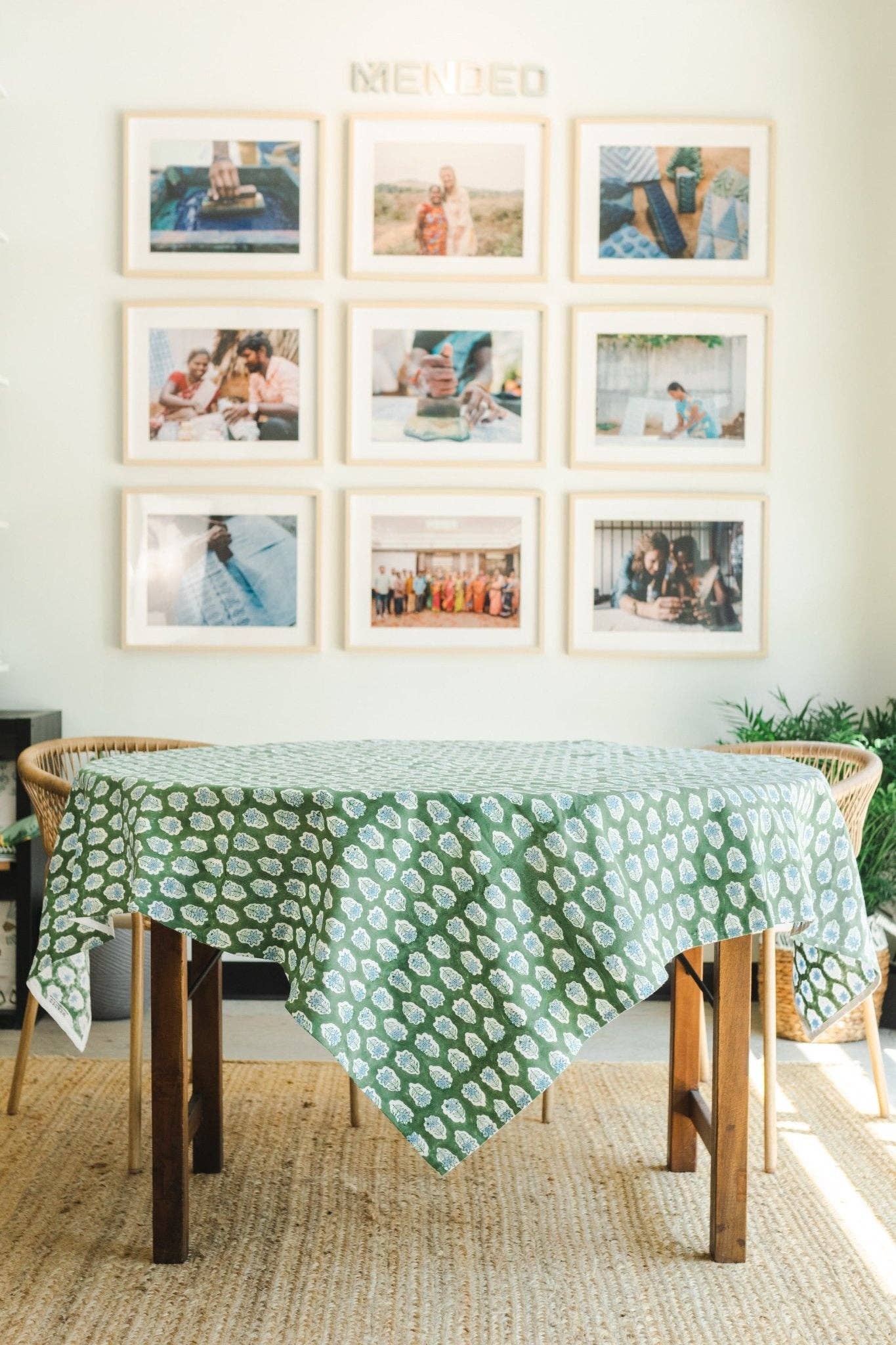 Mended - Wholesale Tablecloth - Table Throw - Lily - Sage2