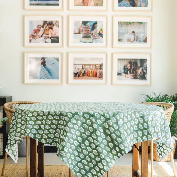 Mended - Wholesale Tablecloth - Table Throw - Lily - Sage2