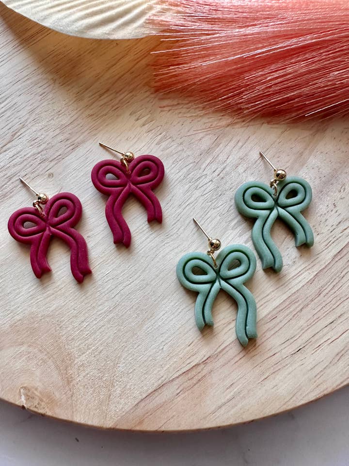 Bow Earrings | Ribbon Earrings for wholesale by The Handcrafted Cabin