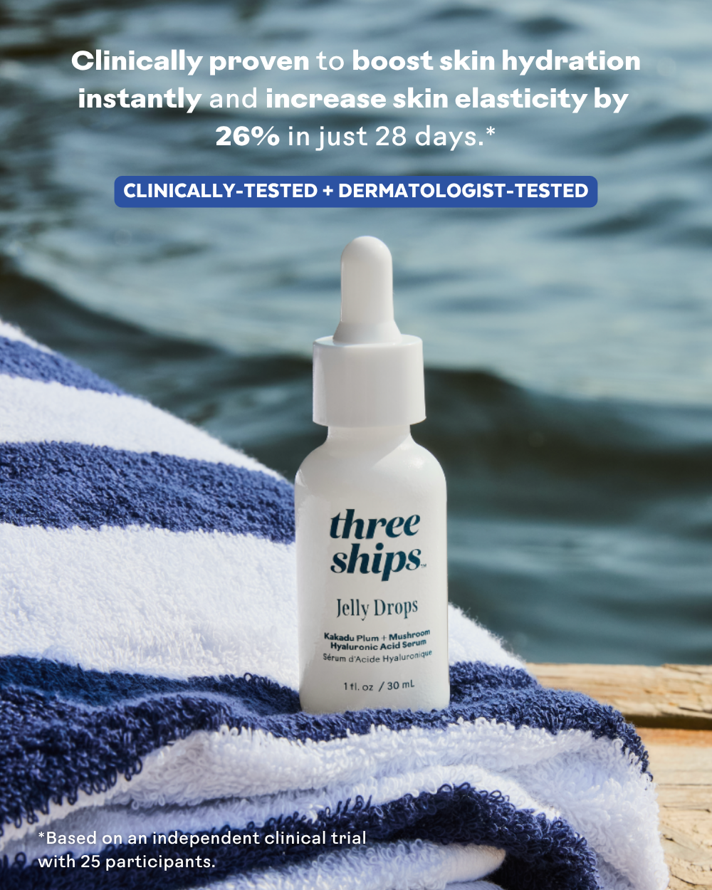 Three Ships (No Duties | Ships from US/CA | USMCA Compliant) - Wholesale Facial Serum/Concentrate - Jelly Drops Kakadu Plum + Mushroom Hyaluronic Acid Serum3