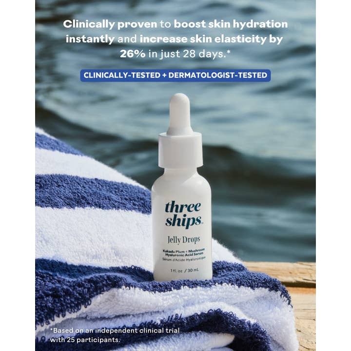 Three Ships (No Duties | Ships from US/CA | USMCA Compliant) - Wholesale Facial Serum/Concentrate - Jelly Drops Kakadu Plum + Mushroom Hyaluronic Acid Serum3