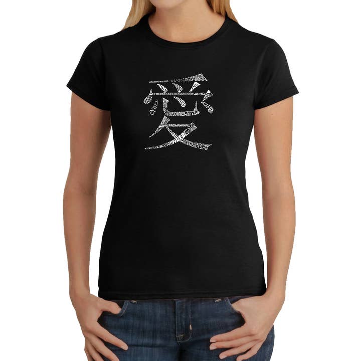 T-shirt Word Art de LA Pop Art pour femme - L'amour en symbole chinois pour la vente par LA Pop Art