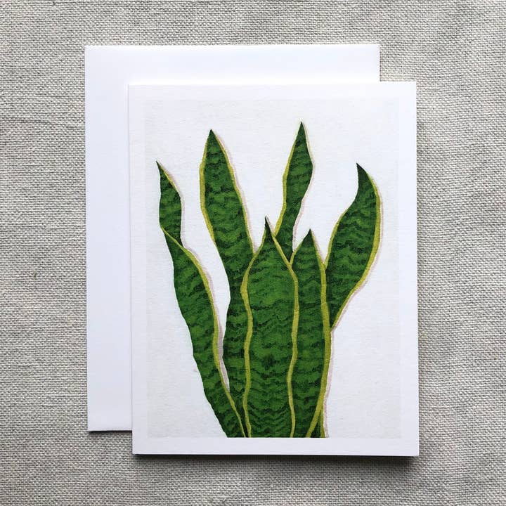 Snake Plant Houseplant Any Occasion Card for wholesale by Come Alive Studio