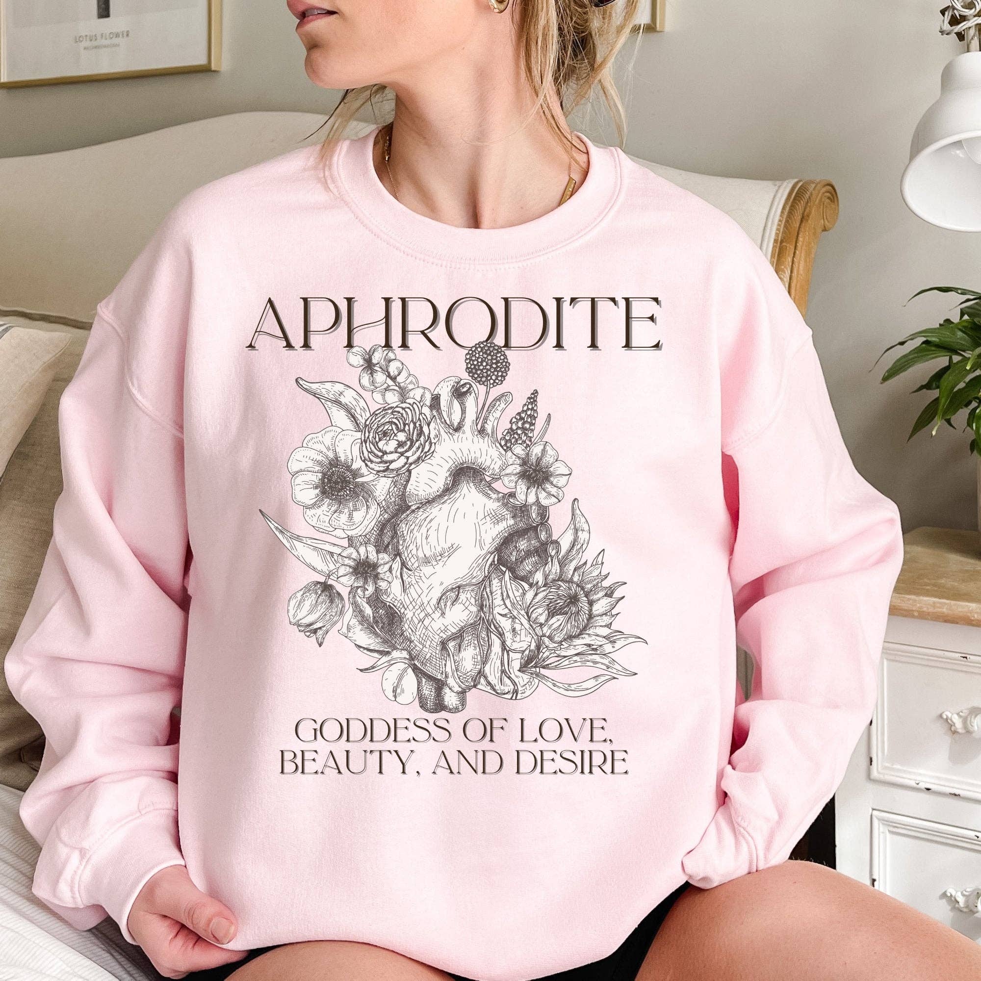 AFAdesignsCo – wholesale Graphic sweatshirt – Women’s – Aphrodite Goddess of love Shirt, Ladies Unisex Crewneck Shirt, Greek Goddess Shirt, Cute Tshirt, Gift, Funny T-shirt7
