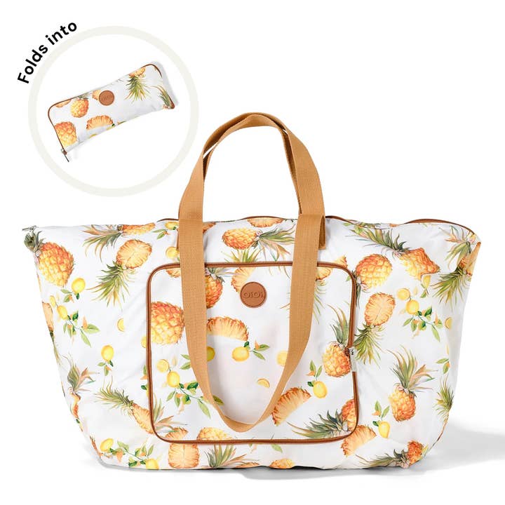 Fold-Up Tote - Pineapple for wholesale by OiOi