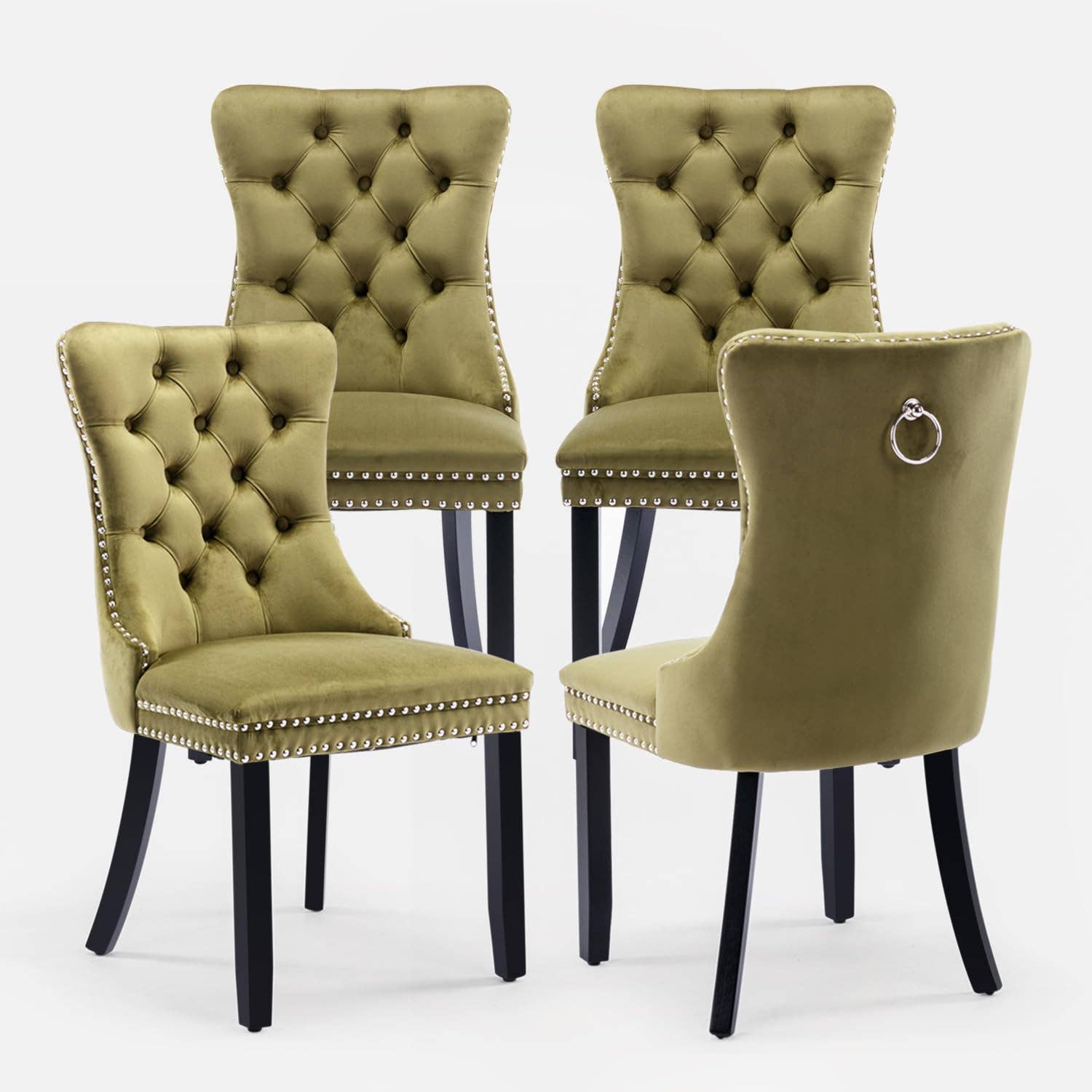 Modern Home Touch – wholesale Chair – Shena Set of 2 Velvet Kitchen Dining Chairs Knocker Back14