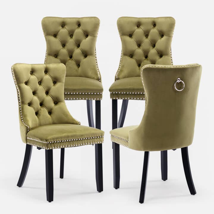 Modern Home Touch – wholesale Chair – Shena Set of 2 Velvet Kitchen Dining Chairs Knocker Back14